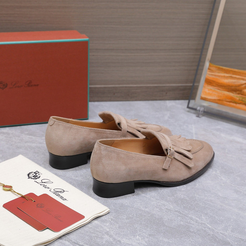 LP 26S SERGIO TASSEL LOAFERS IN LIGHT BROWN SUEDE GOLD HARDWARE