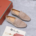LP 26S SERGIO TASSEL LOAFERS IN LIGHT BROWN SUEDE GOLD HARDWARE