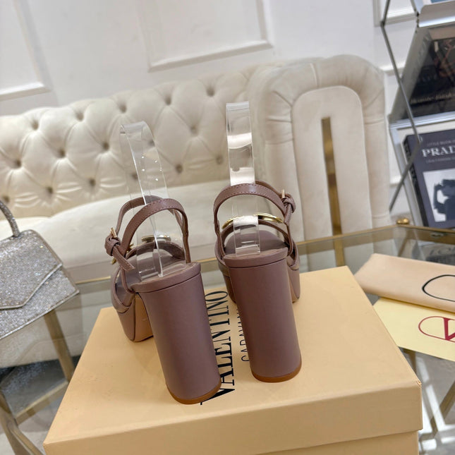 VALENTINO 26S PLATFORM SANDALS 110 MM IN NUDE PINK CALFSKIN