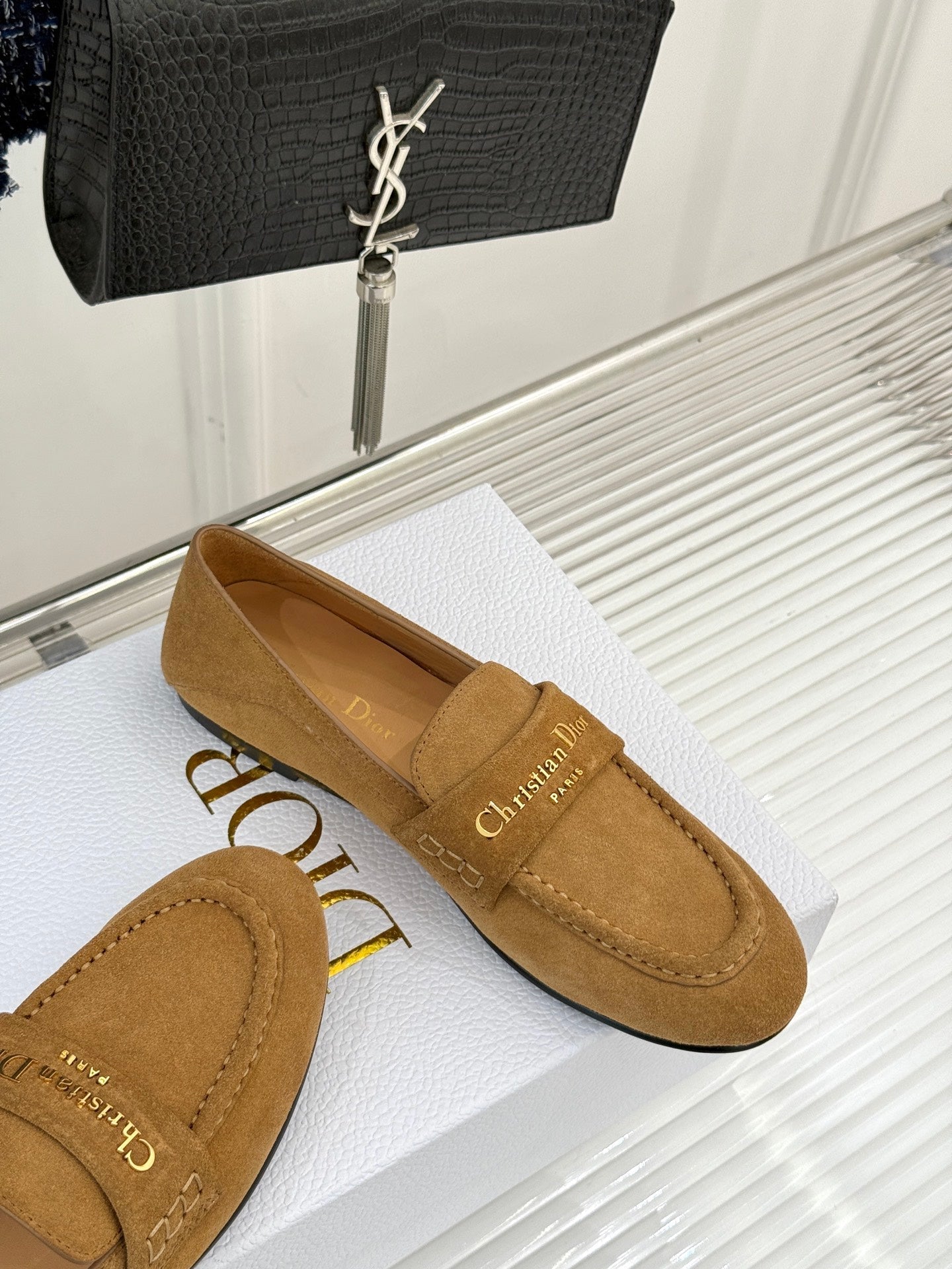 DIOR LOAFER 25S IN LIGHT BROWN SUEDE