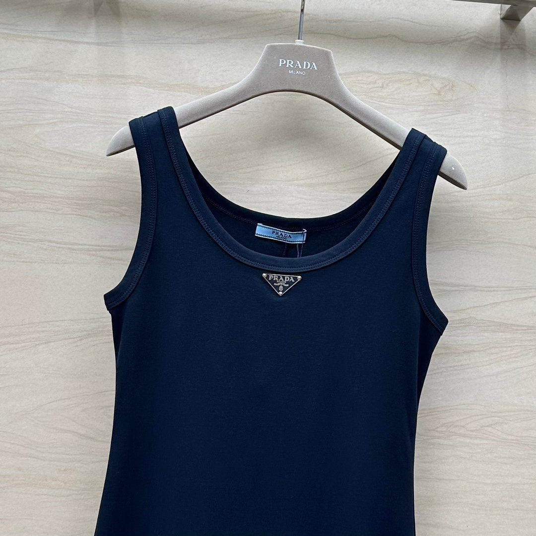 PRADA 26S SLEEVELESS CREW NECK DRESS 654