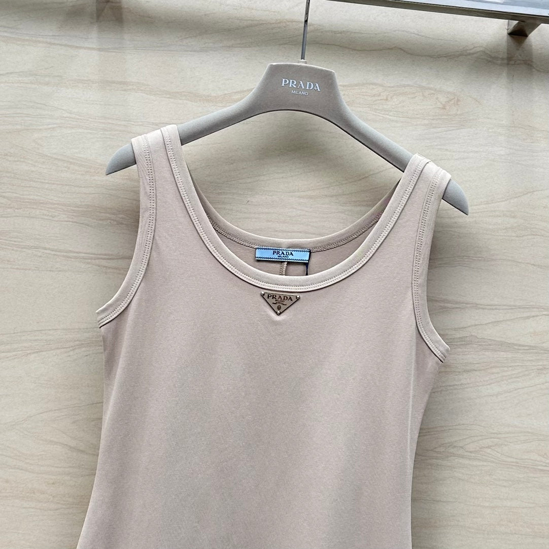 PRADA 26S SLEEVELESS CREW NECK DRESS 653