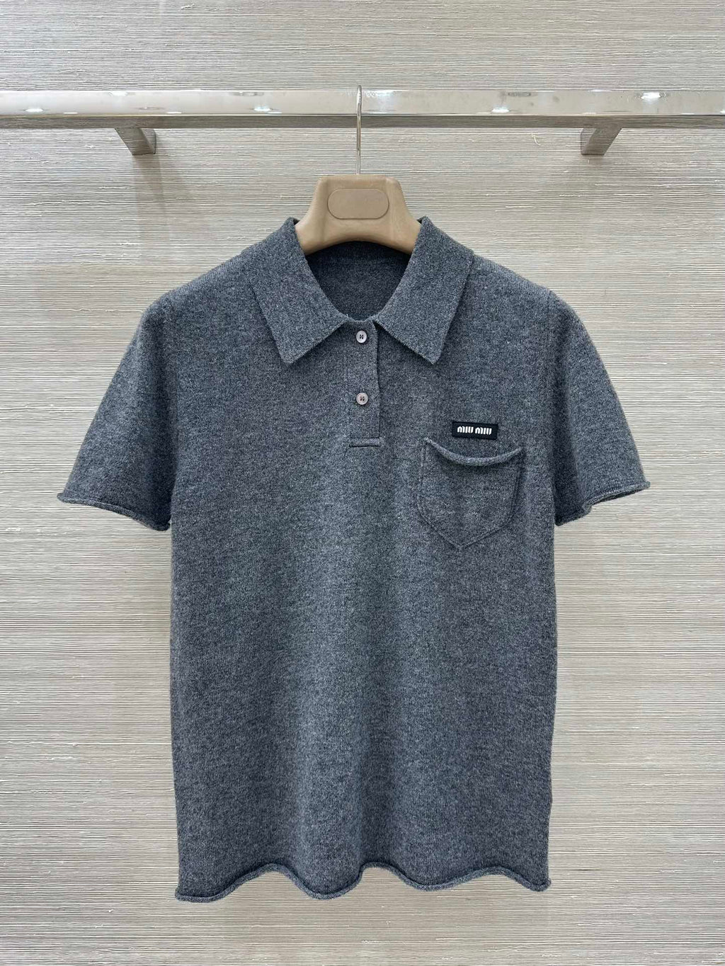 MIUMIU SHORT-SLEEVE TURTLENECK SWEATER STYLE 695