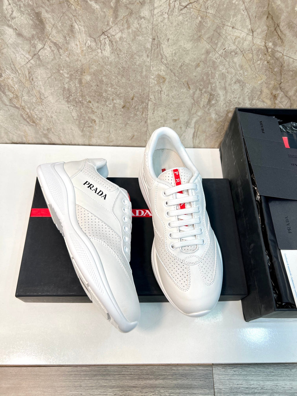 PRA AMERICA'S CUP SOFT RUBBER AND BIKE FABRIC SNEAKERS WHITE