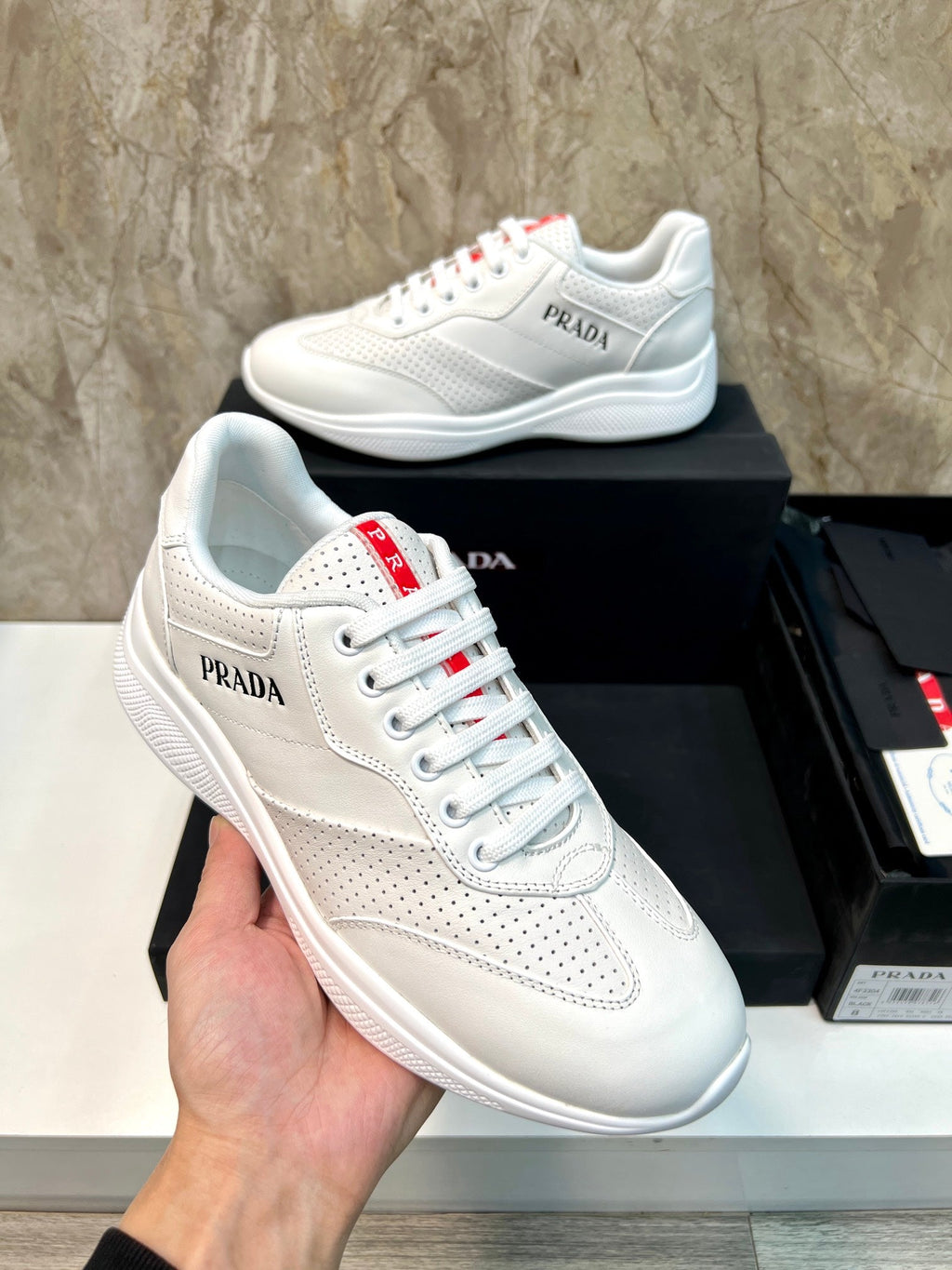 PRA AMERICA'S CUP SOFT RUBBER AND BIKE FABRIC SNEAKERS WHITE