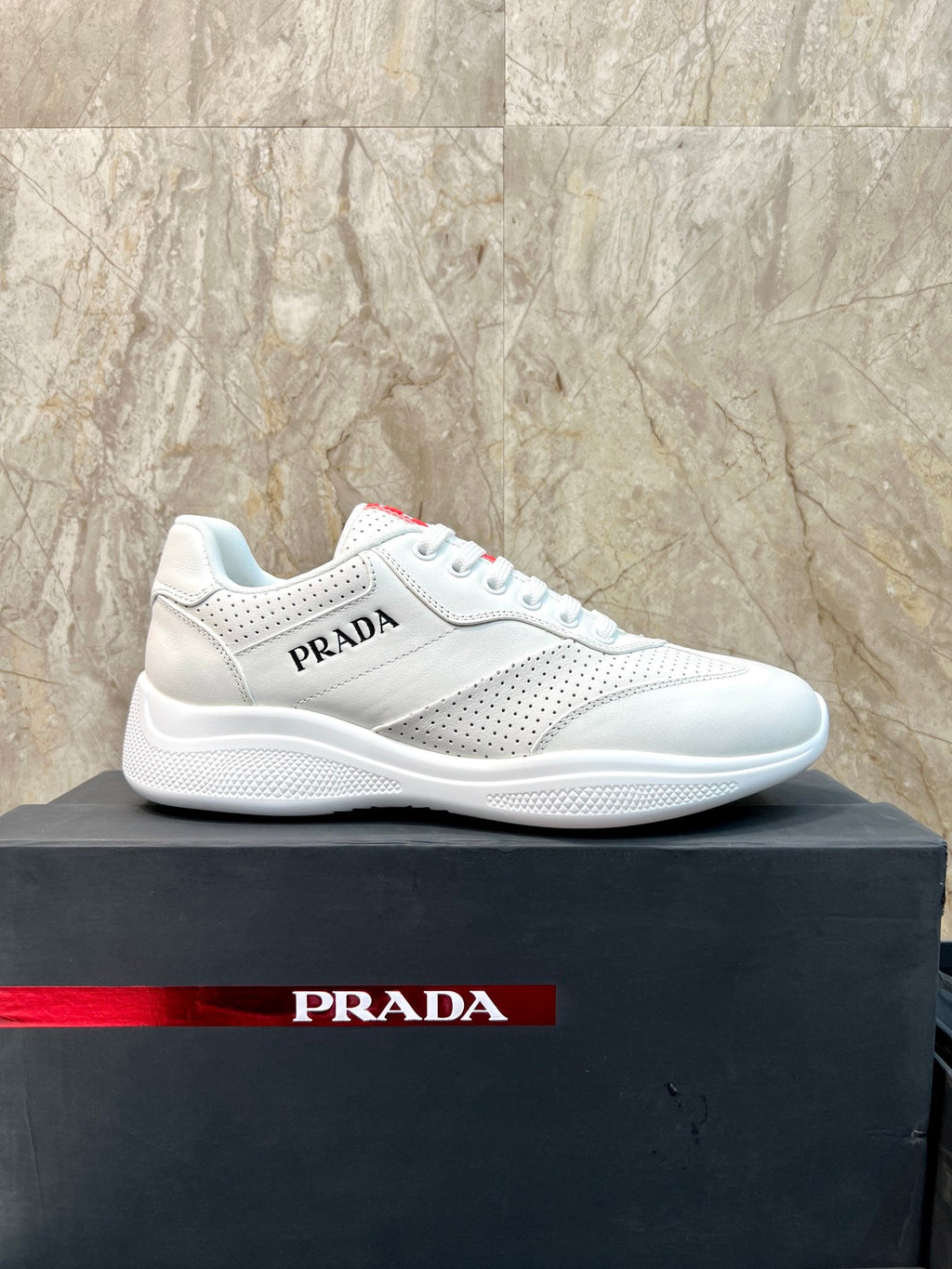 PRA AMERICA'S CUP SOFT RUBBER AND BIKE FABRIC SNEAKERS WHITE