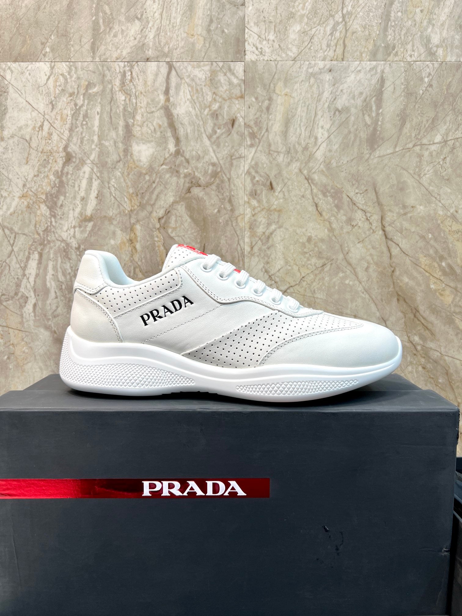 PRA AMERICA'S CUP SOFT RUBBER AND BIKE FABRIC SNEAKERS WHITE