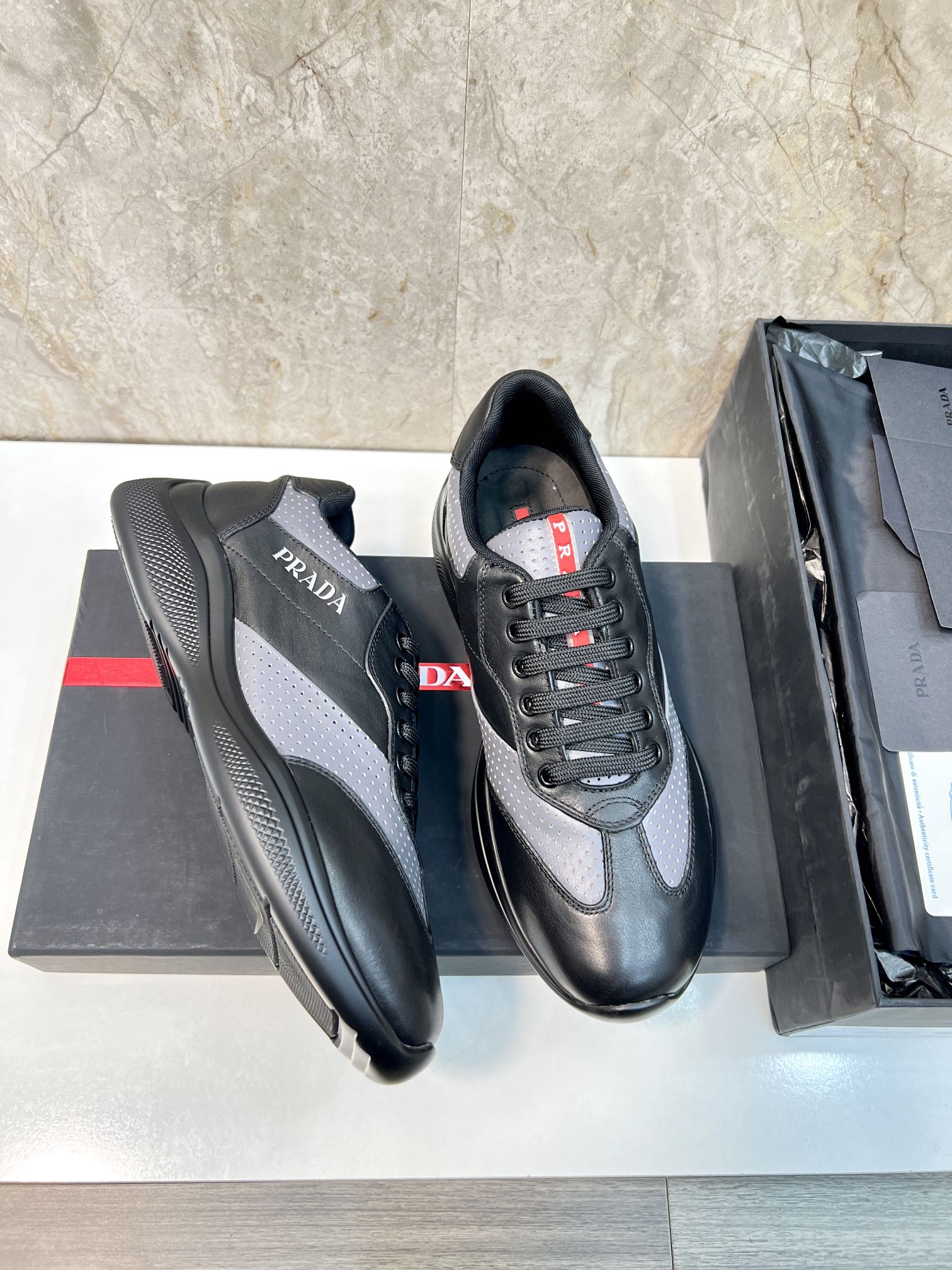 PRA AMERICA'S CUP SOFT RUBBER AND BIKE FABRIC SNEAKERS BLACK