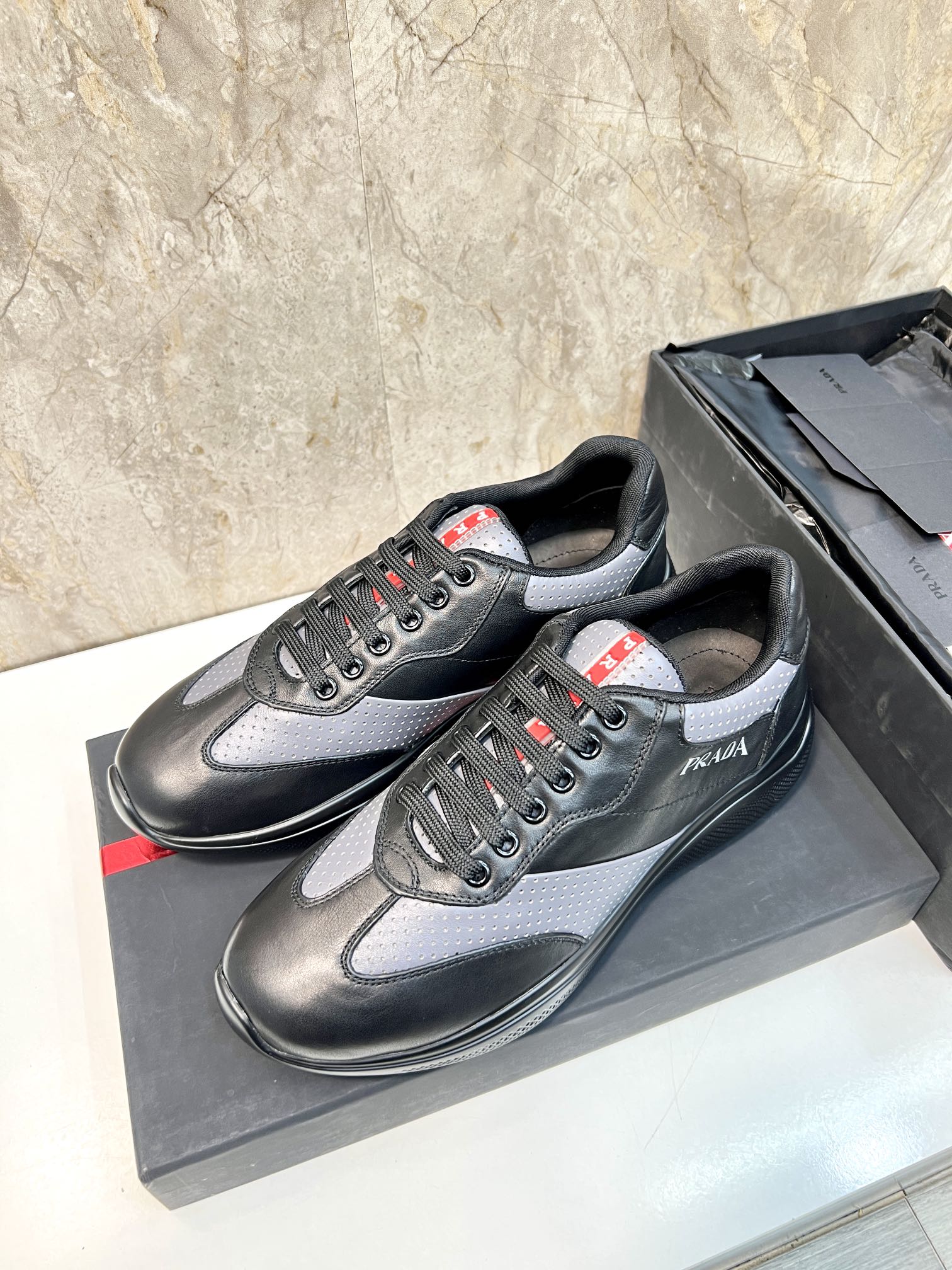 PRA AMERICA'S CUP SOFT RUBBER AND BIKE FABRIC SNEAKERS BLACK