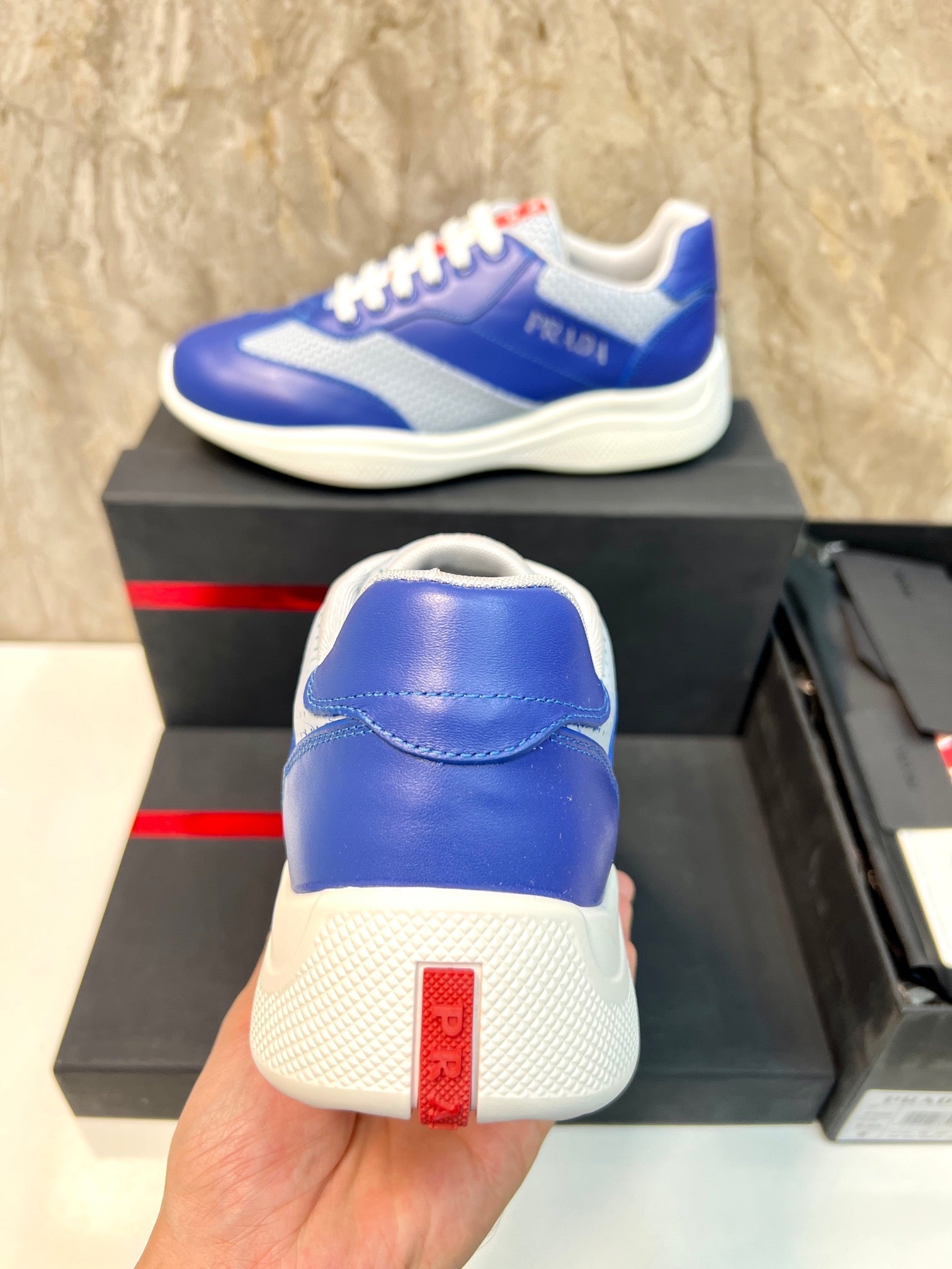 PRA AMERICA'S CUP SOFT RUBBER AND BIKE FABRIC SNEAKERS SAPPHIRE BLUE