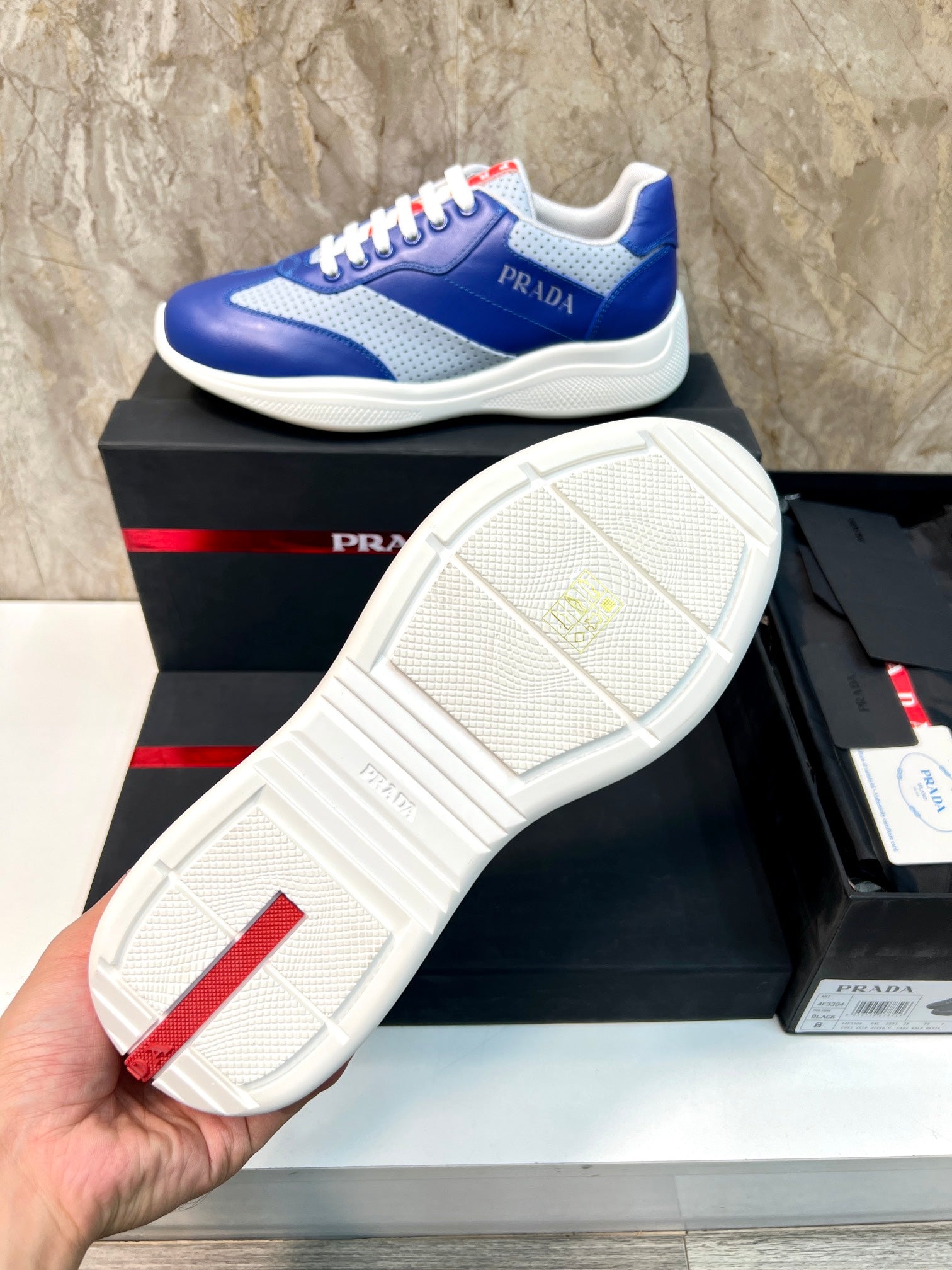 PRA AMERICA'S CUP SOFT RUBBER AND BIKE FABRIC SNEAKERS SAPPHIRE BLUE