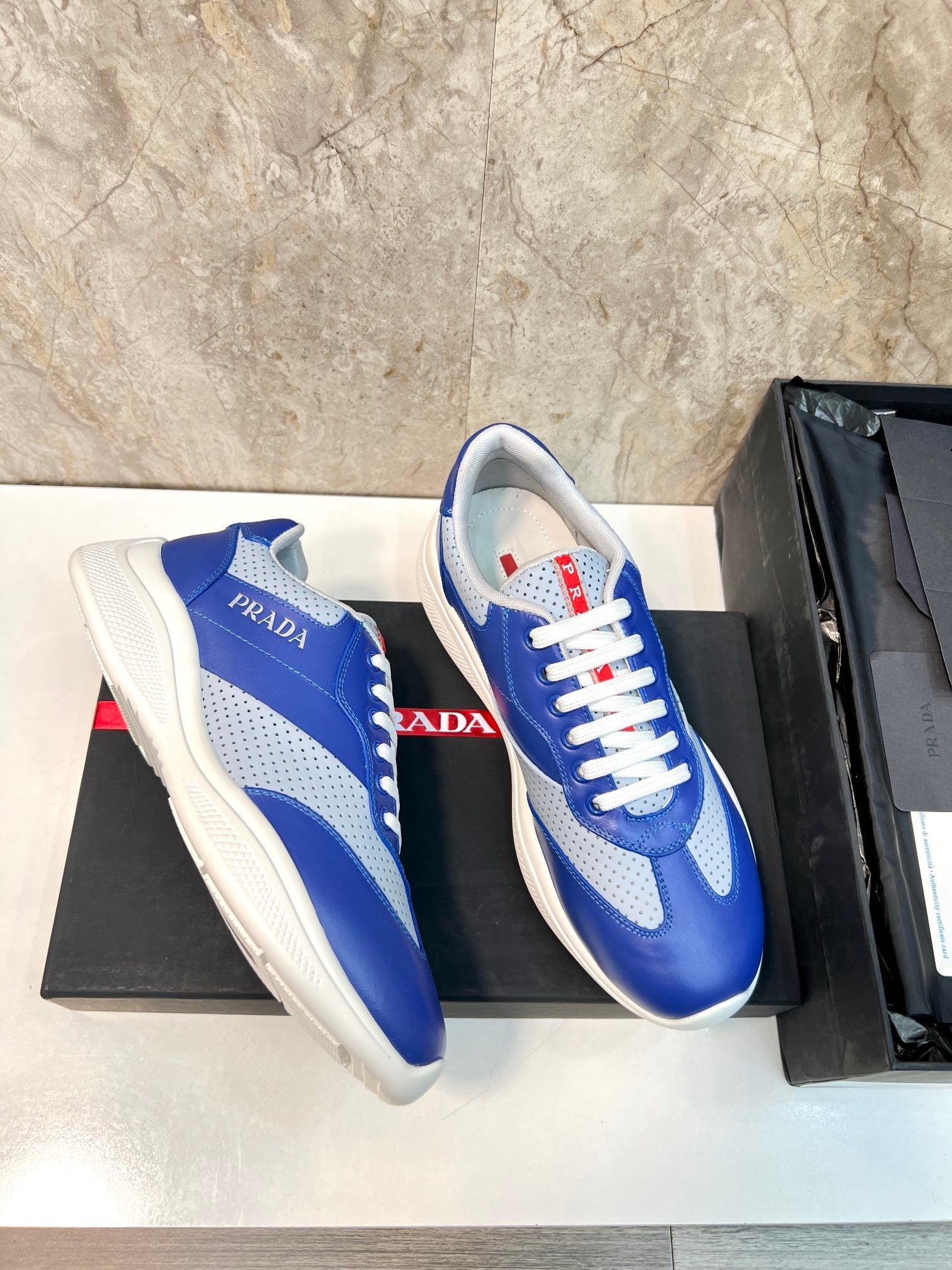 PRA AMERICA'S CUP SOFT RUBBER AND BIKE FABRIC SNEAKERS SAPPHIRE BLUE
