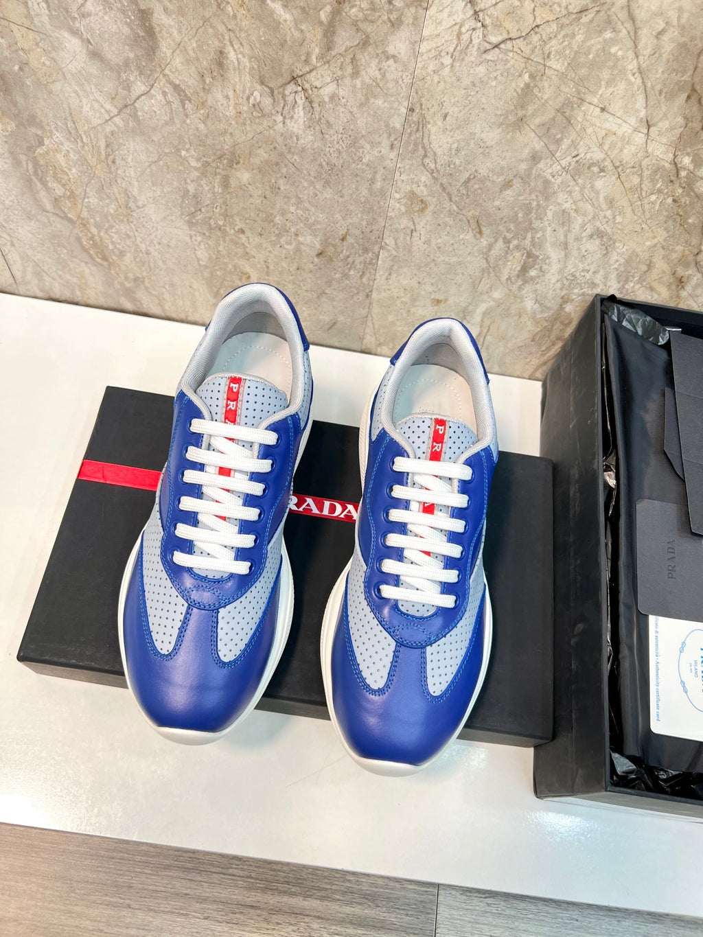 PRA AMERICA'S CUP SOFT RUBBER AND BIKE FABRIC SNEAKERS SAPPHIRE BLUE