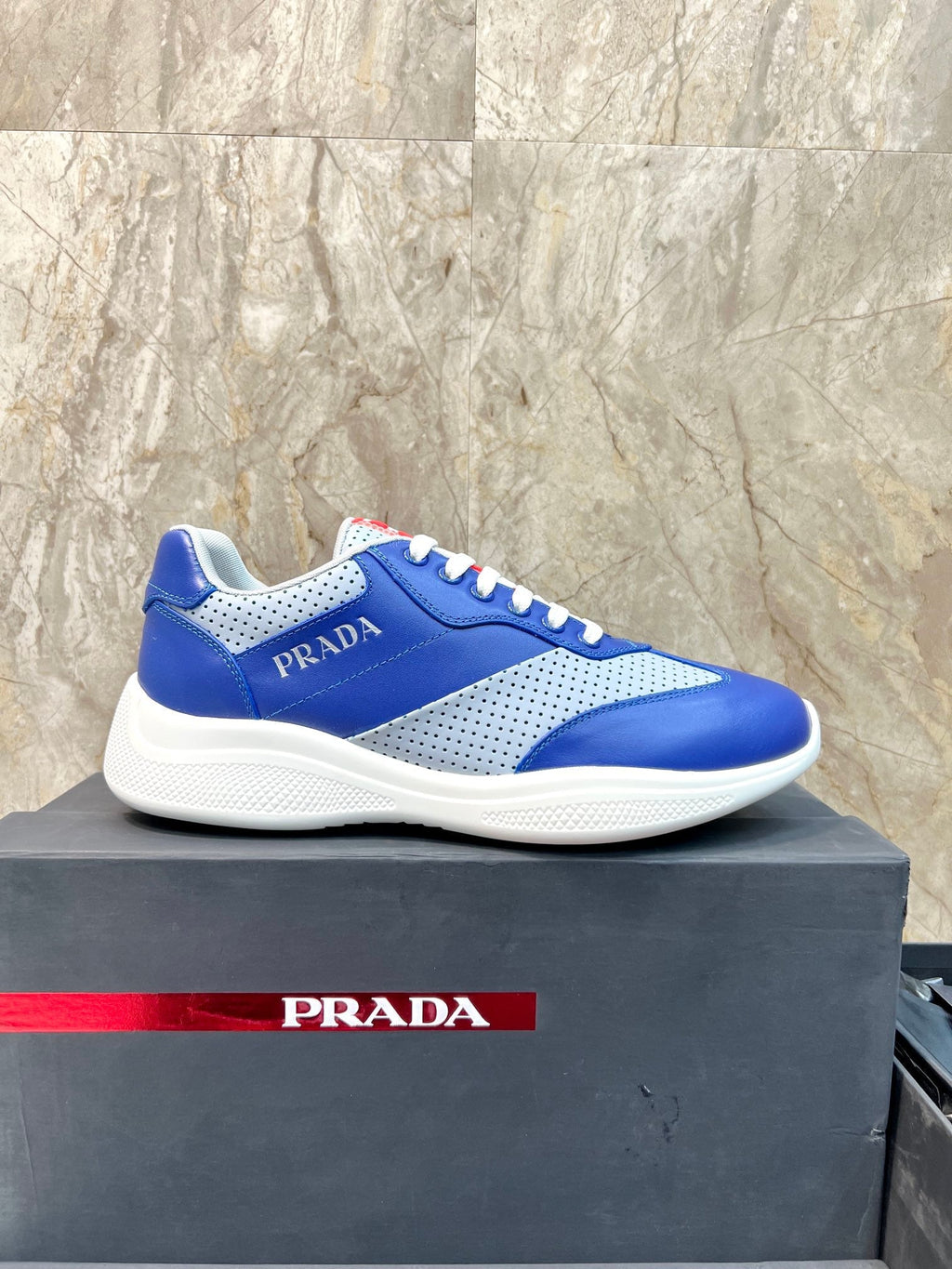 PRA AMERICA'S CUP SOFT RUBBER AND BIKE FABRIC SNEAKERS SAPPHIRE BLUE