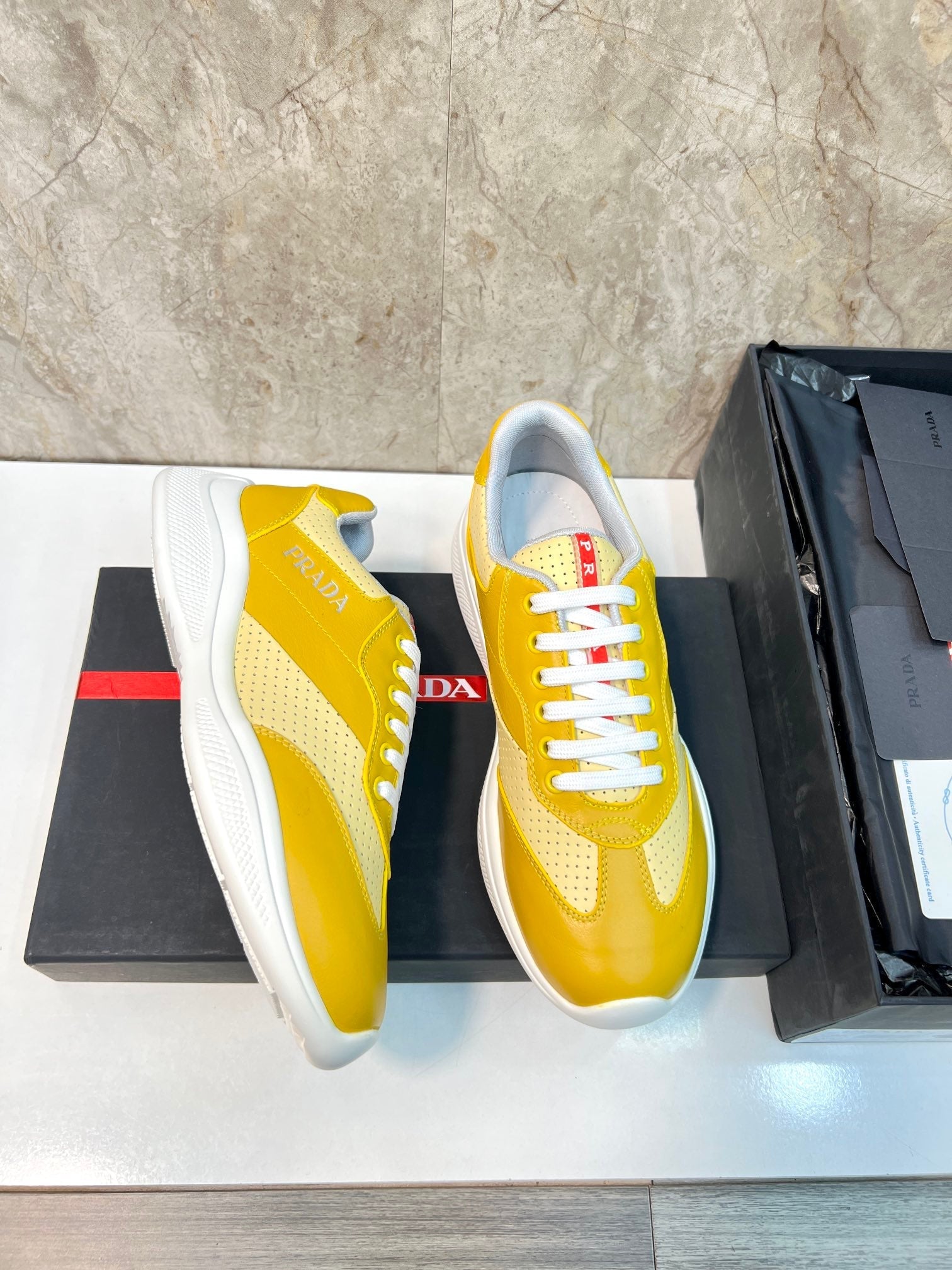 PRA AMERICA'S CUP SOFT RUBBER AND BIKE FABRIC SNEAKERS LIGHT YELLOW