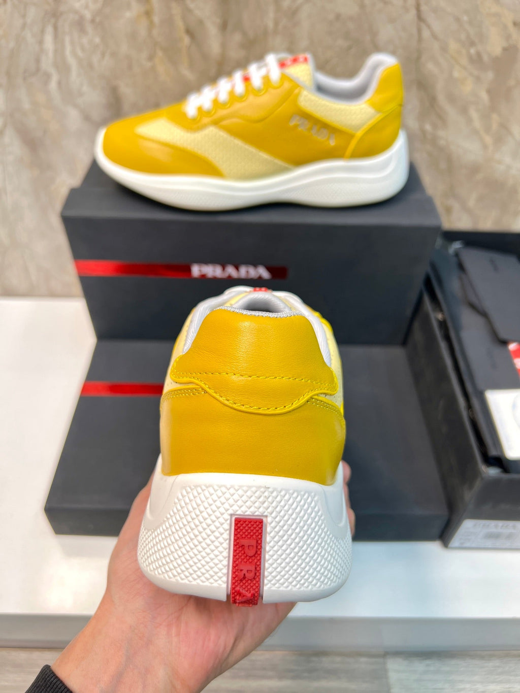 PRA AMERICA'S CUP SOFT RUBBER AND BIKE FABRIC SNEAKERS LIGHT YELLOW