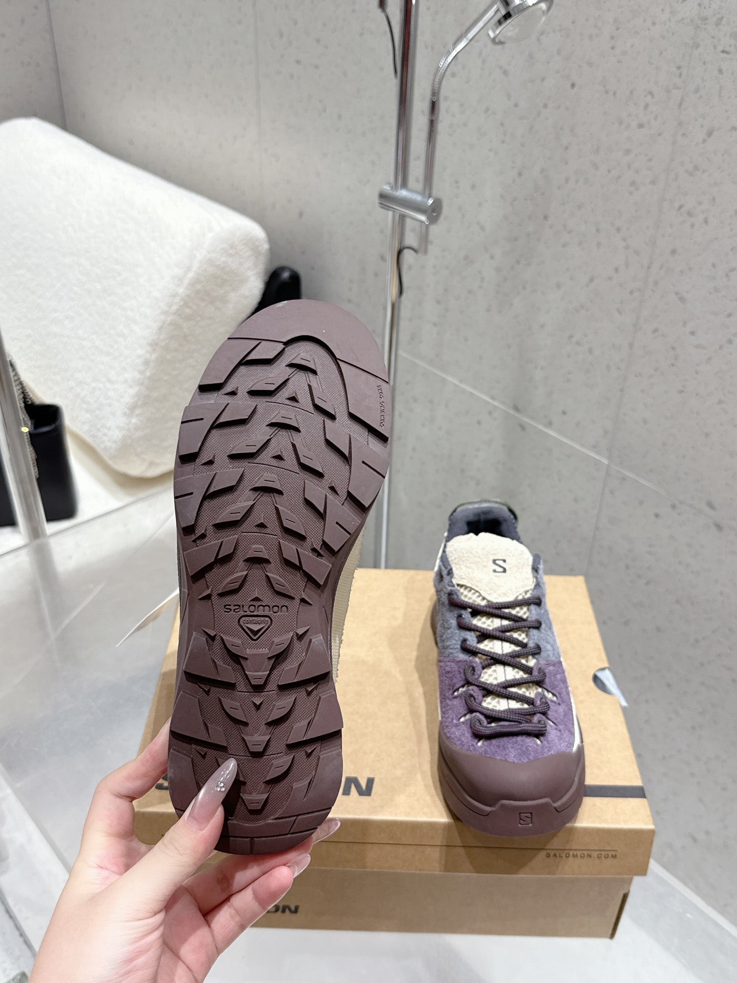 ALO 25S SALOMON AERO GLIDE 3 IN PURPLE AND GREY SUEDE