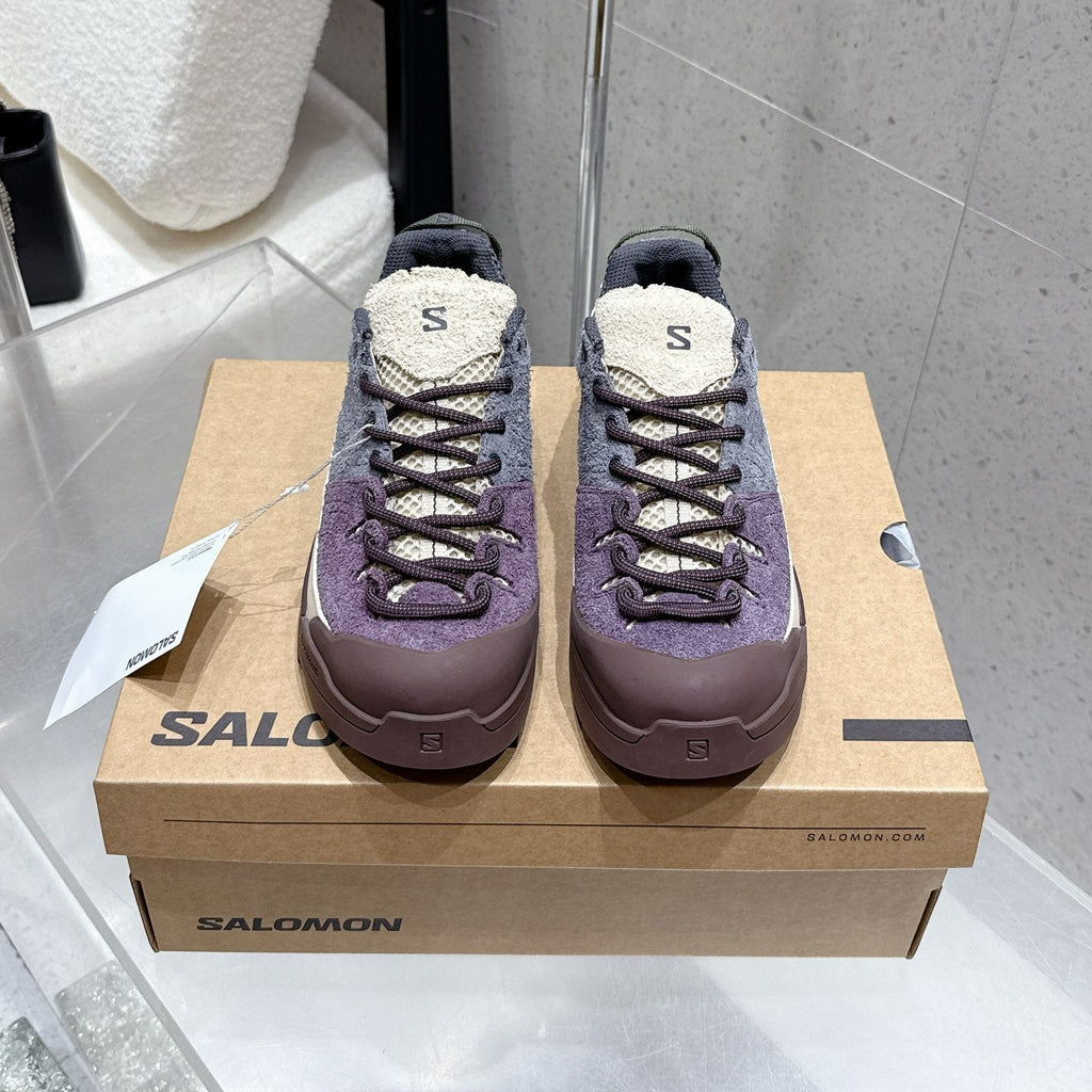 ALO 25S SALOMON AERO GLIDE 3 IN PURPLE AND GREY SUEDE