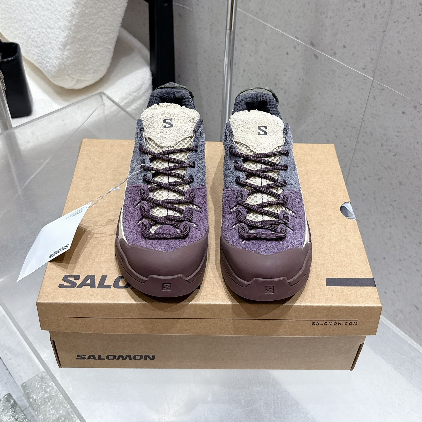 ALO 25S SALOMON AERO GLIDE 3 IN PURPLE AND GREY SUEDE