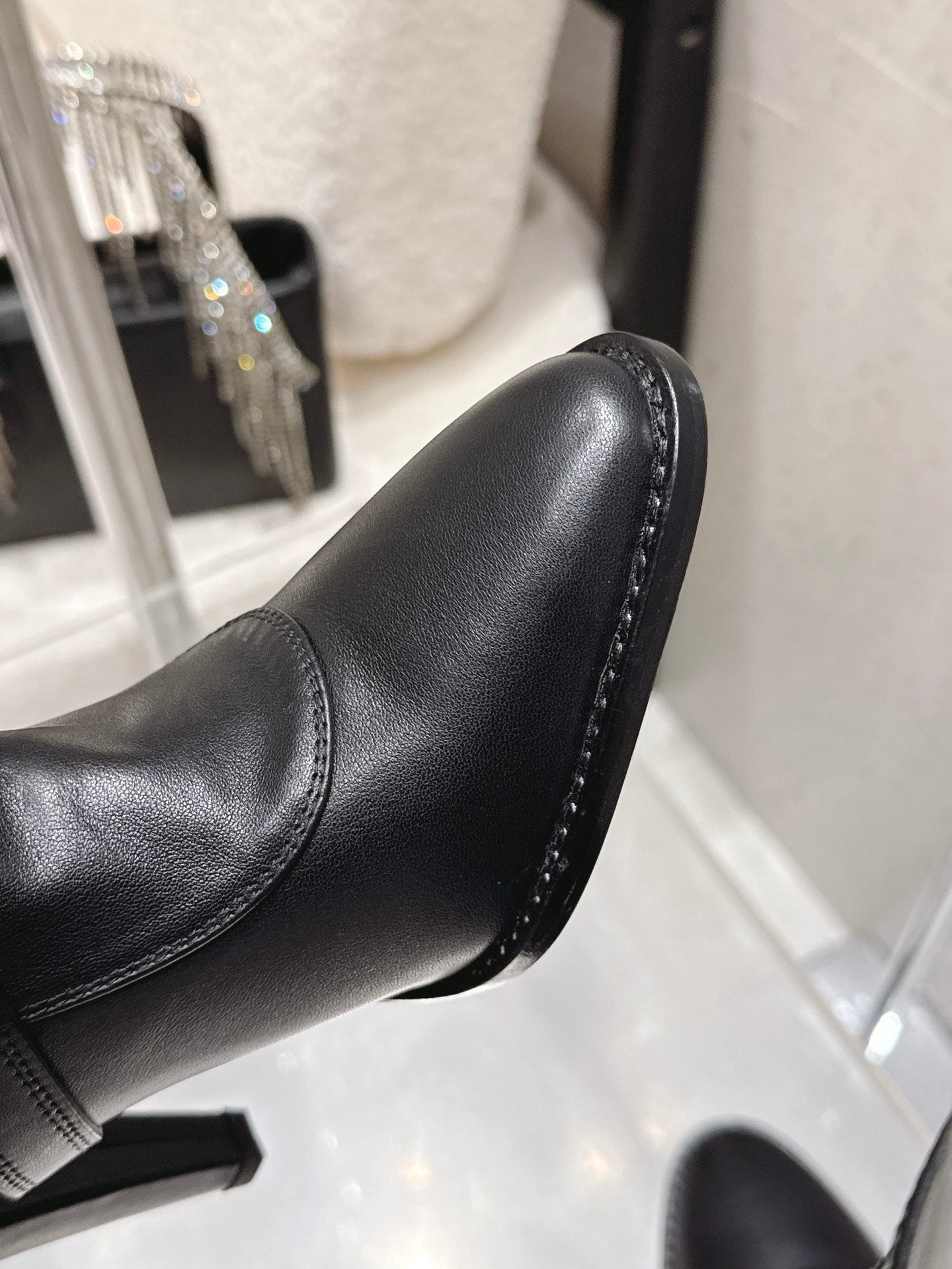 YSL 26S JANIS KNEE-HIGH BOOTS 90 MM IN BLACK SUEDE