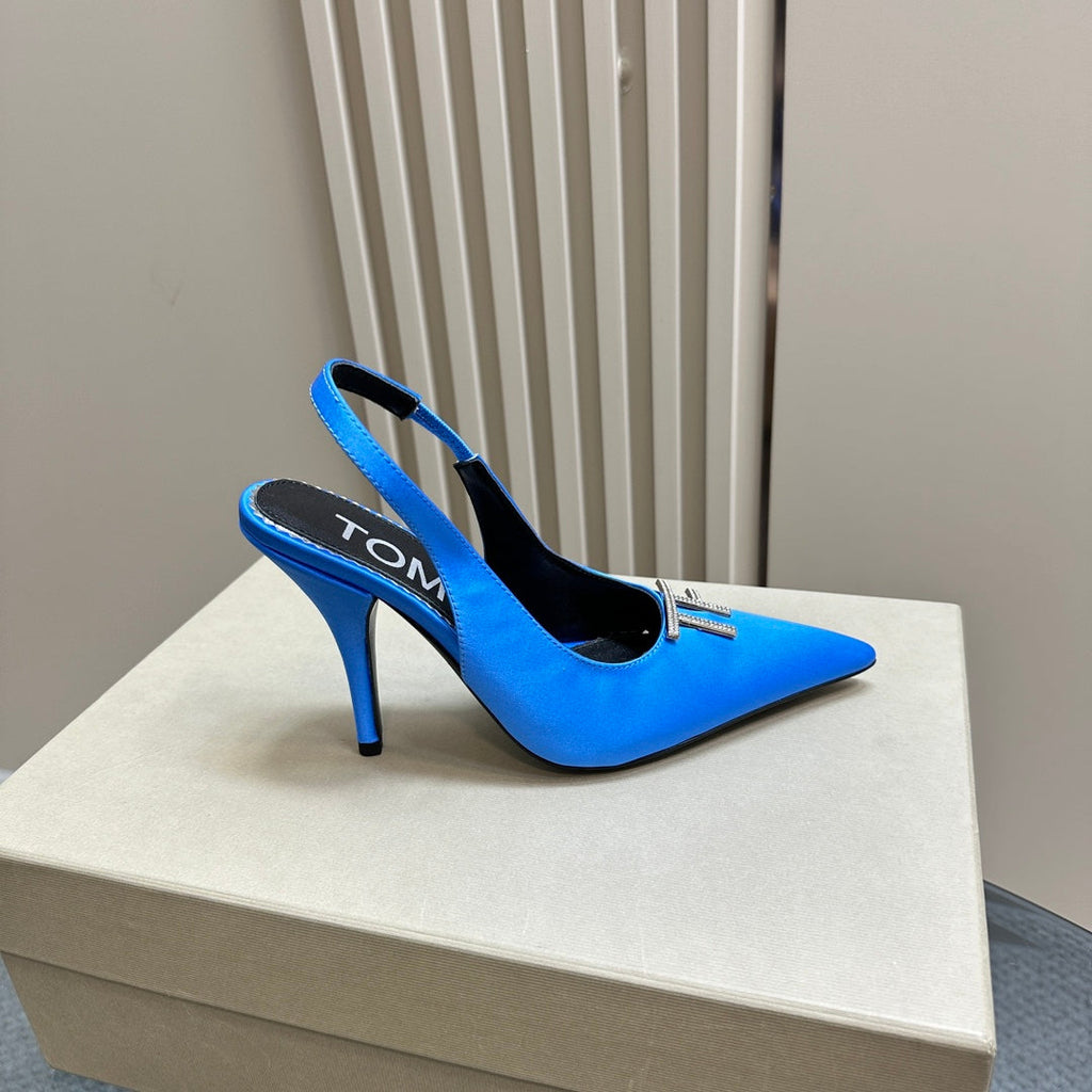 ANGELINA 10 CM SLINGBACK IN COBALT BLUE CALFSKIN