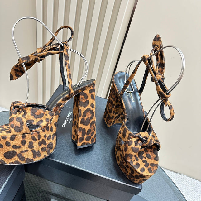 BIANCA PLATFORM SANDALS IN LEOPARD PRINT SUEDE