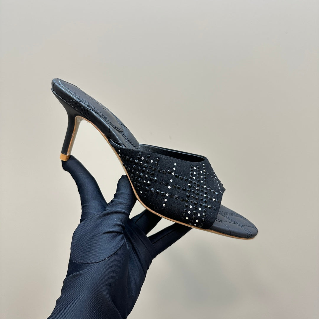 BURBERRY 26S HIGH-HEELED SANDALS 70 MM IN BLACK CALFSKIN AND SUEDE