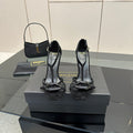BALMAIN 25S LIPS SANDALS 10 IN BLACK SUEDE