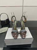 TOM FORD 26S HEELED SANDALS 100 MM IN LEOPARD PRINT CALFSKIN STYLE 1