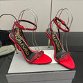 TOM FORD 26S HEELED SANDALS 100 MM IN RED CALFSKIN