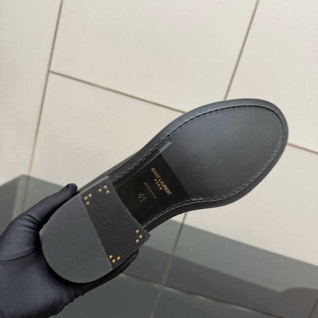 YSL DNA LOAFERS IN BLACK CALFSKIN GOLD HARDWARE