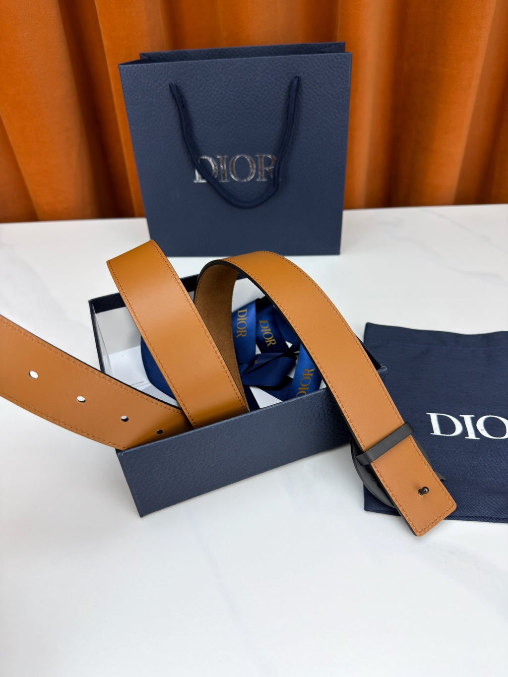 DIOR 26S CD LOGO BELT IN BROWN SUEDE CALFSKIN BLACK HARDWARE 633688