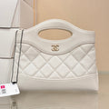 CHANEL 25S SHOPPING BAG 20 CM IN WHITE LAMBSKIN