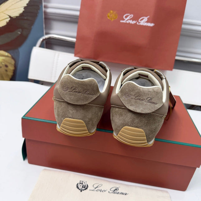 LP 26S WEEKENDER SNEAKERS IN TAUPE BROWN SUEDE & TECHNICAL FABRIC