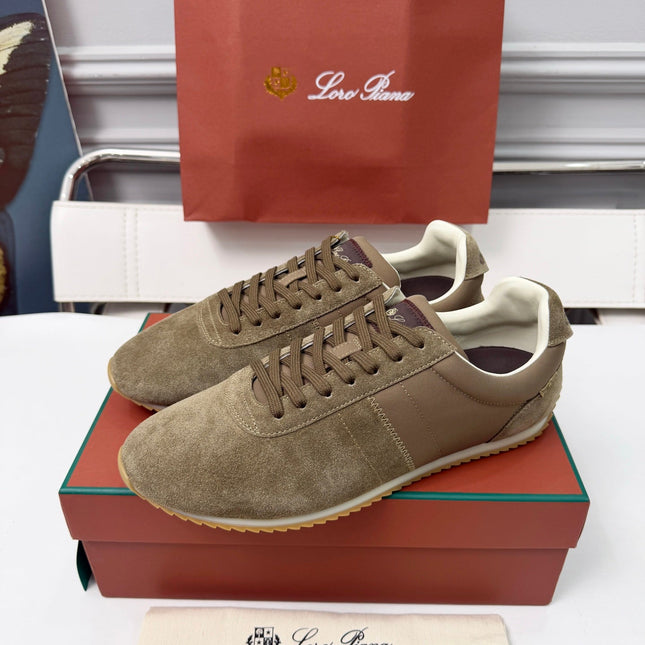 LP 26S WEEKENDER SNEAKERS IN TAUPE BROWN SUEDE & TECHNICAL FABRIC