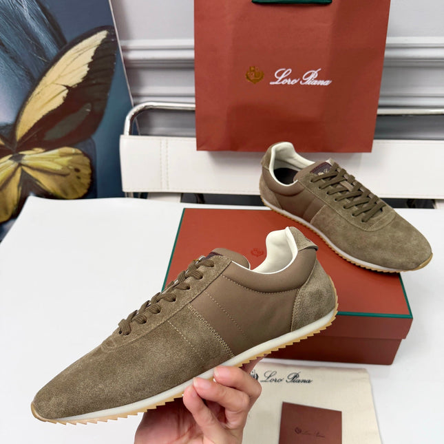 LP 26S WEEKENDER SNEAKERS IN TAUPE BROWN SUEDE & TECHNICAL FABRIC