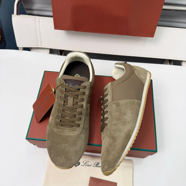LP 26S WEEKENDER SNEAKERS IN TAUPE BROWN SUEDE & TECHNICAL FABRIC