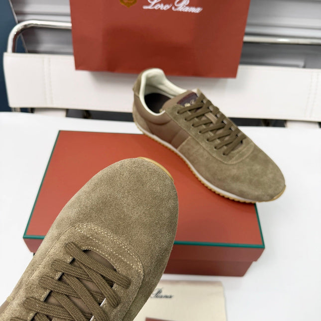 LP 26S WEEKENDER SNEAKERS IN TAUPE BROWN SUEDE & TECHNICAL FABRIC