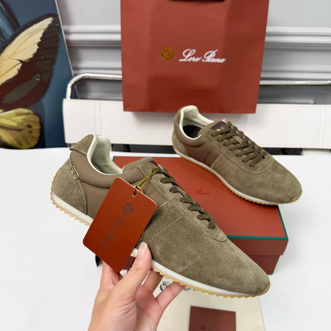 LP 26S WEEKENDER SNEAKERS IN TAUPE BROWN SUEDE & TECHNICAL FABRIC