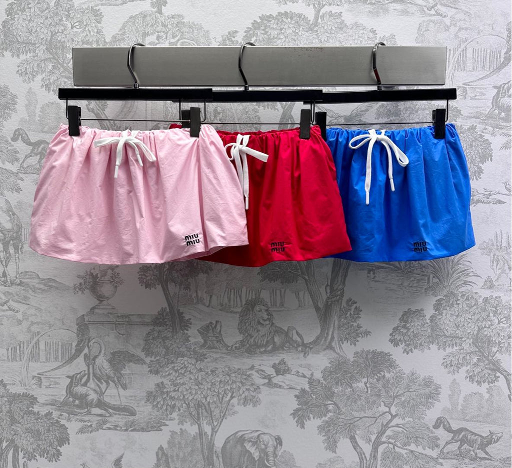 MIUMIU PLEATED DRAWSTRING MINI SKIRT 267801