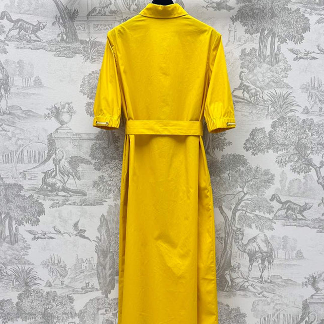 MAX MARA BELTED DRESS WITH LAPEL COLLAR 267812