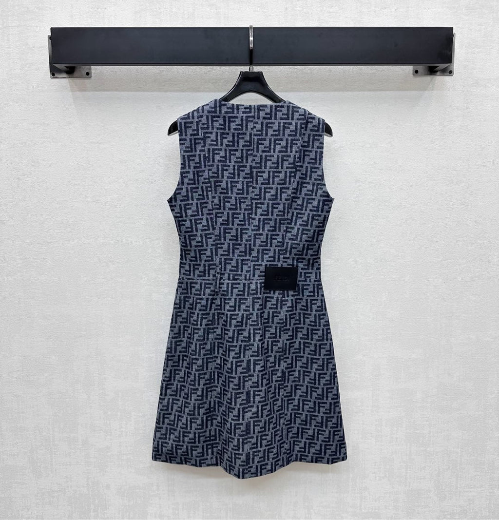 FEND 25S VEST DRESS DENIM JACQUARD 264599