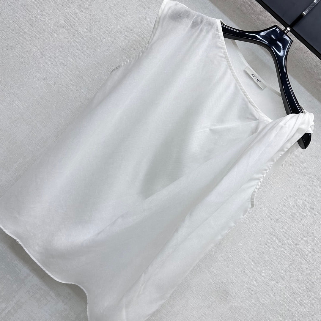 SKF 25S PLAIN VEST IN LINEN 264557