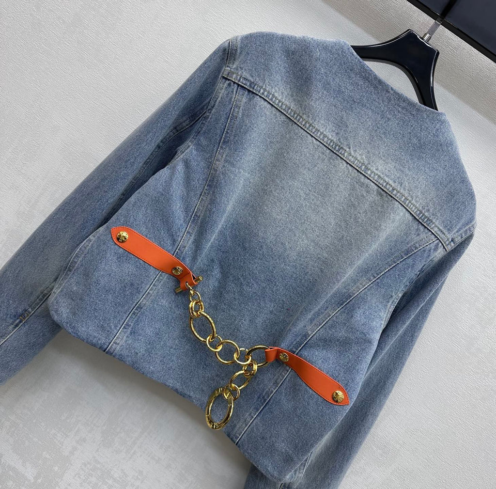 CELINE 26S CREW NECK DENIM JACKET 113