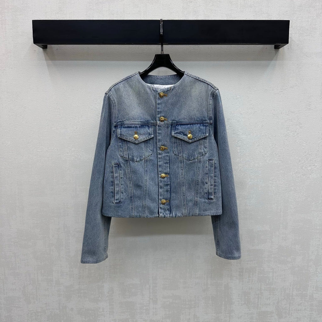 CELINE 26S CREW NECK DENIM JACKET 113