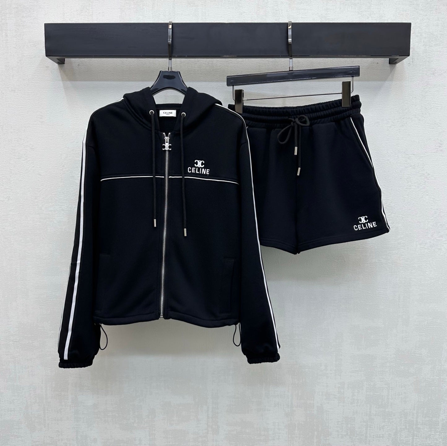 CELINE 26S HOODED JACKET AND SHORTS SET 126