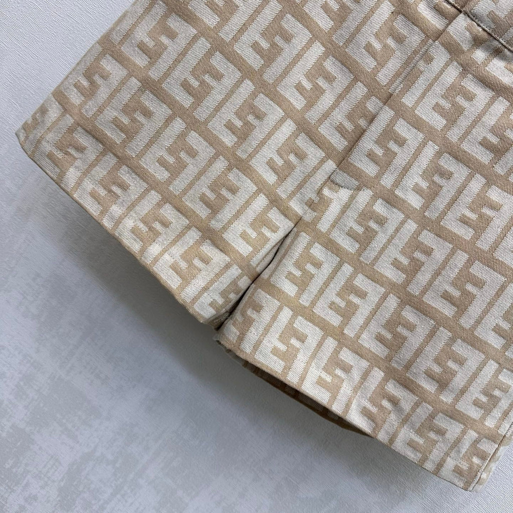 FENDI JACQUARD MOTIF SET IN BEIGE