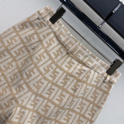 FENDI JACQUARD MOTIF SET IN BEIGE