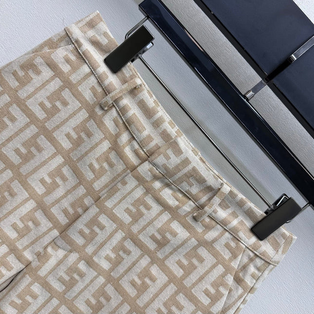 FENDI JACQUARD MOTIF SET IN BEIGE