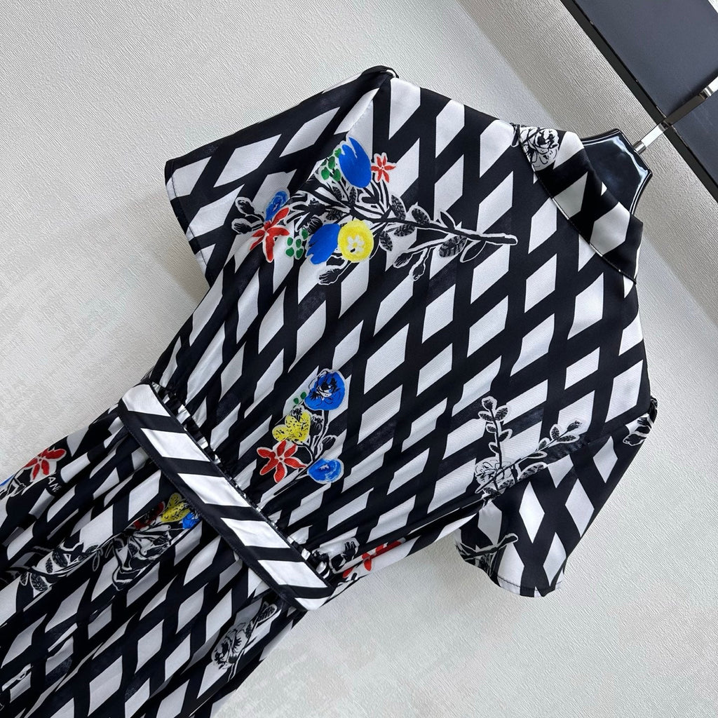 CHANEL 26S PATTERNED SHIRT DRESS STYLE 1169